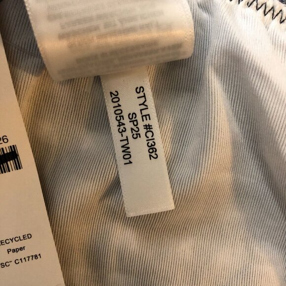 J Crew Ronnie Lettuce-Trim Bikini Bottom Gingham Navy Blue S - Picture 6 of 6